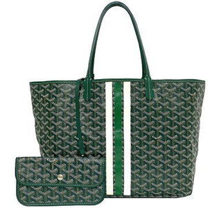 GOYARD Saint Louis Marker Green Tote Bag Shoulder Bag Striped Henley